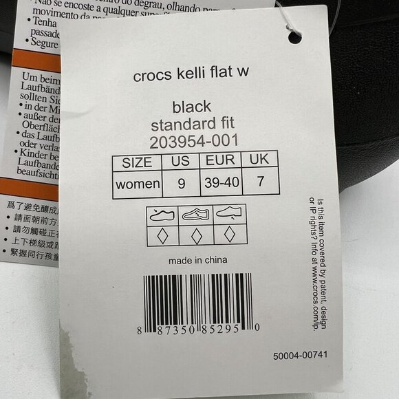 Crocs NEW Womens 8 Kelli Black Ballet Flat Shoes Slip On Comfort Loafer Office - Picture 8 of 11